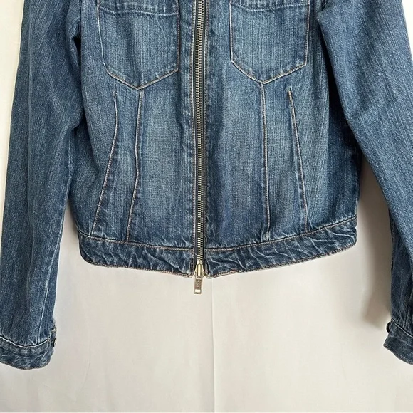 Tommy Hilfiger Women's Nautical Print Long Sleeve Full Zipper Denim Jacket sz SP - Picture 5 of 15